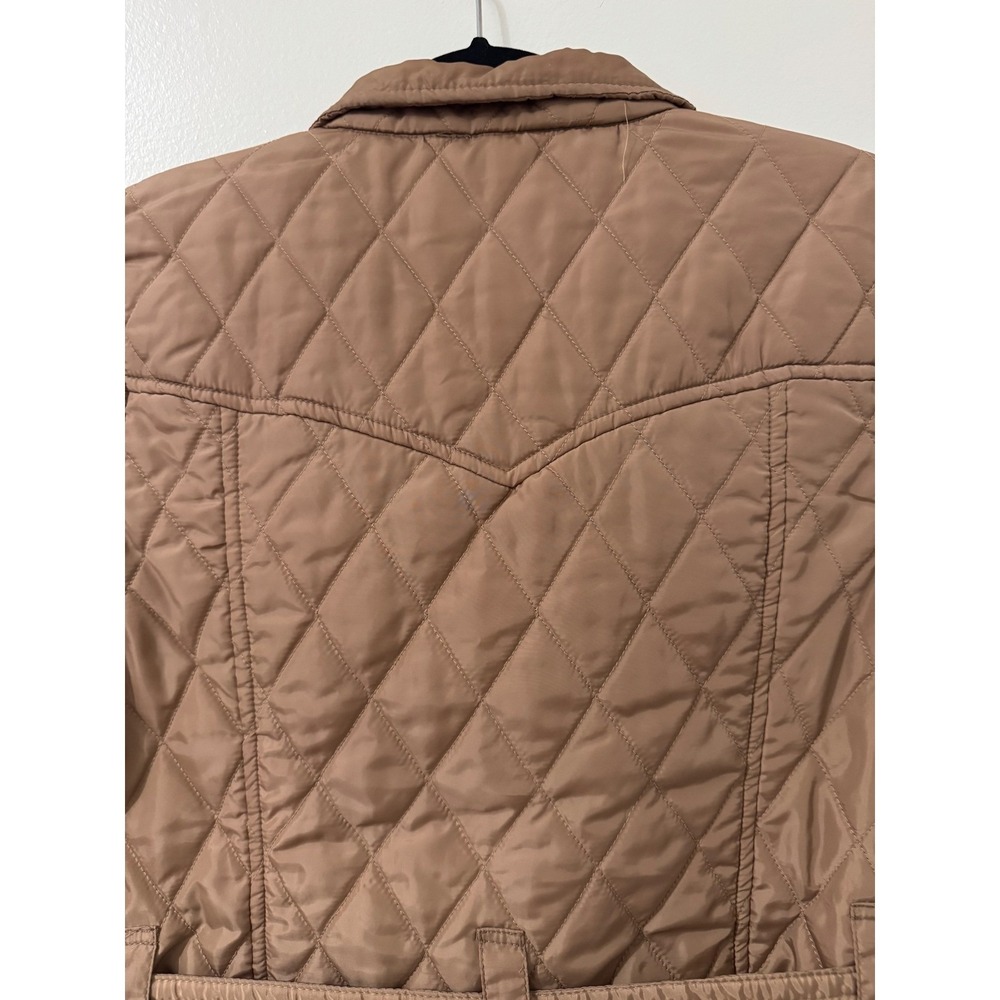 Women's Camel Quilted Belted Jacket Equestrian Preppy Puffer Coat Spain US8/EU40 - Picture 5 of 14